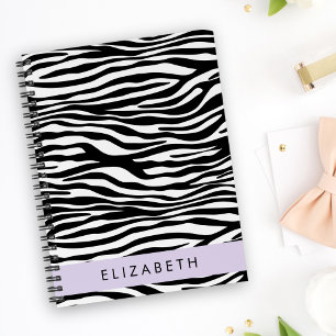 Zebra Print, Streifen, Schwarz und Weiß, Ihr Name Notizblock