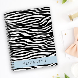 Zebra Print, Streifen, Schwarz und Weiß, Ihr Name Planer