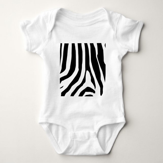 Zebra Print Stripes Muster Baby Strampler (Vorderseite)