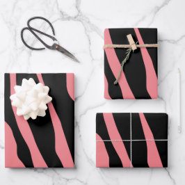 Zebra Print Stripes Muster Geschenkpapier Set