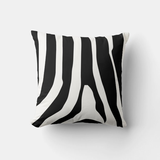 Zebra Print Stripes Muster Kissen (Vorderseite)