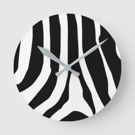 Zebra Print Stripes Muster Runde Wanduhr
