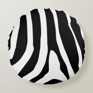 Zebra Print Stripes Muster Rundes Kissen