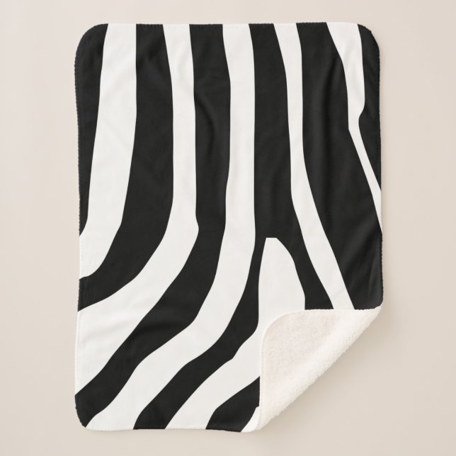 Zebra Print Stripes Muster Sherpadecke (Vorderseite)
