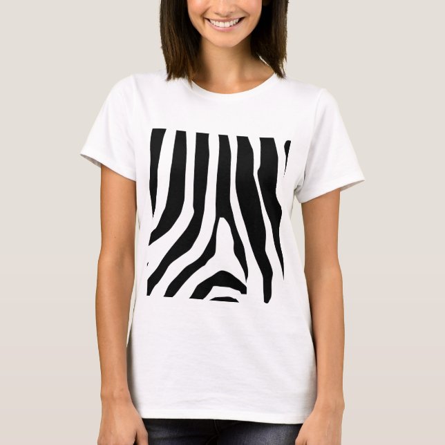 Zebra Print Stripes Muster T-Shirt (Vorderseite)