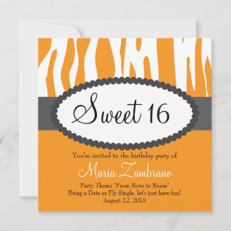 Zebra Print Sweet 16 Geburtstagsparty Einladung