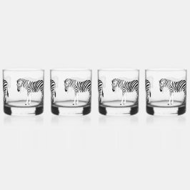 Zebra Print Trinkbehälter Set Whiskyglas