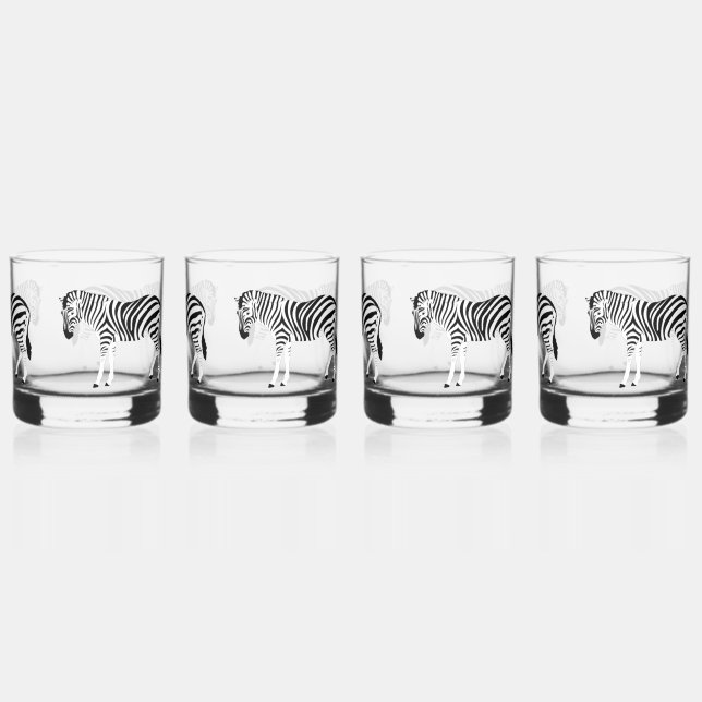 Zebra Print Trinkbehälter Set Whiskyglas (Hinten)