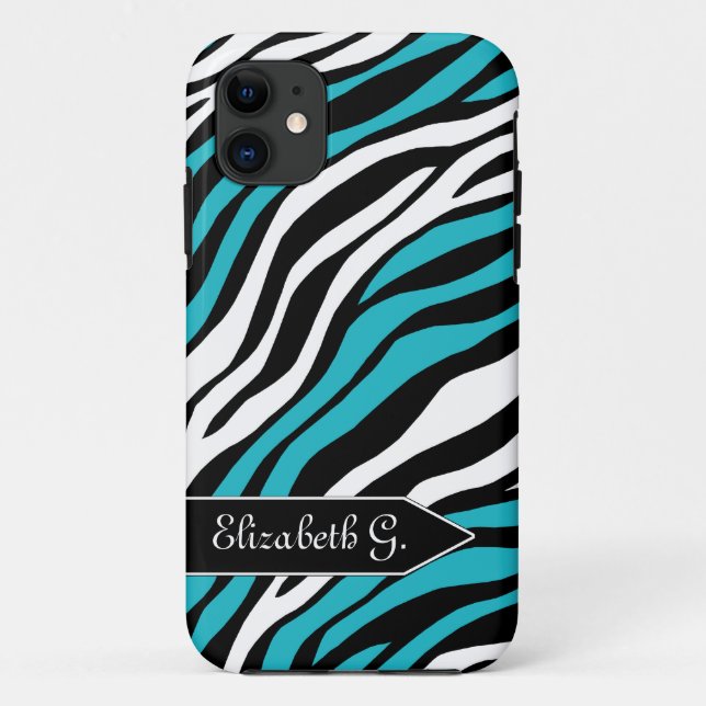 Zebra Print Turquoise Mix iPhone 5 Fall Case-Mate iPhone Hülle (Rückseite)