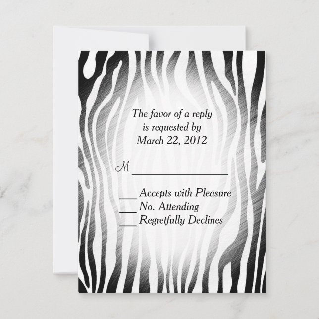 Zebra Print UAWG RSVP Karte (Vorderseite)
