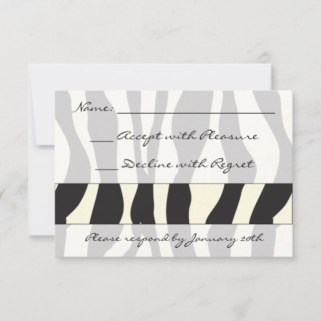 Zebra Print UAWG RSVP Karte (Vorderseite)