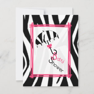 Zebra Print Umbrella Baby Dusche Einladung