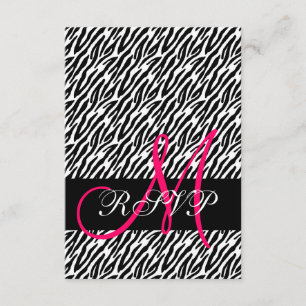 Zebra Print Wedding RSVP für Square Invites Karte