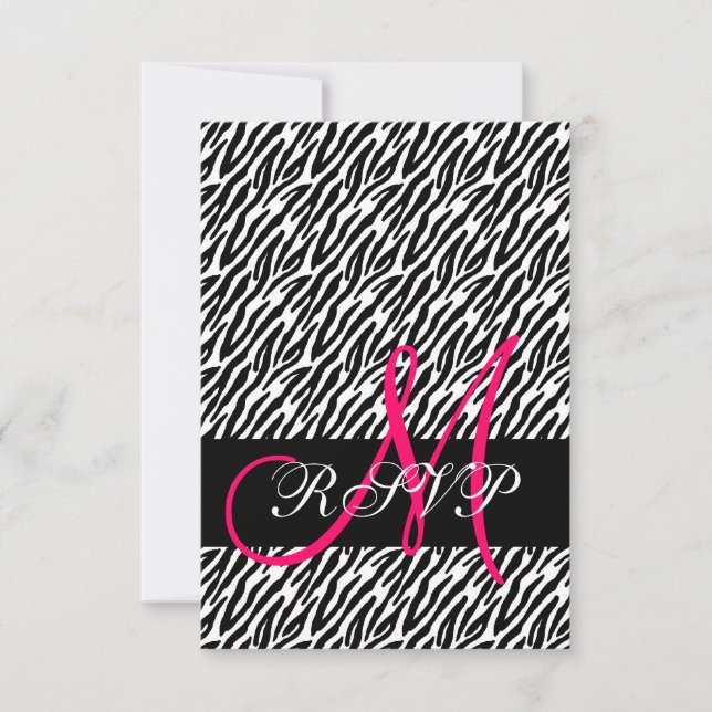 Zebra Print Wedding RSVP für Square Invites Karte (Vorderseite)