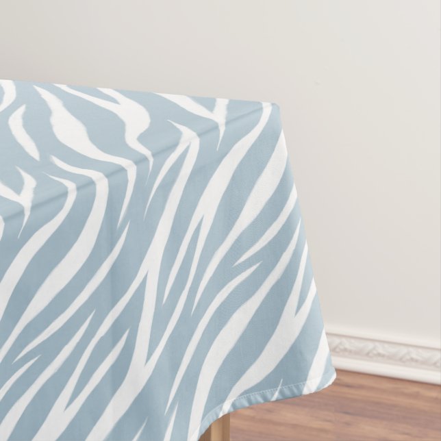 Zebra Print White Powder Blau Niedlich Moderne Mus Tischdecke (Beispiel)