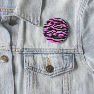 Zebra Print, Zebra Stripes, Rosa Zebra, Dschungel Button