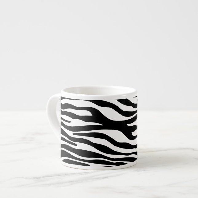 Zebra Print, Zebrastreifen, schwarz und weiß Espressotasse (Vorderseite Links)