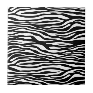 Zebra Print, Zebrastreifen, schwarz und weiß Fliese