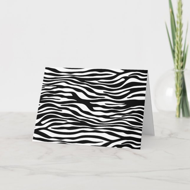 Zebra Print, Zebrastreifen, schwarz und weiß Karte (Vorderseite)