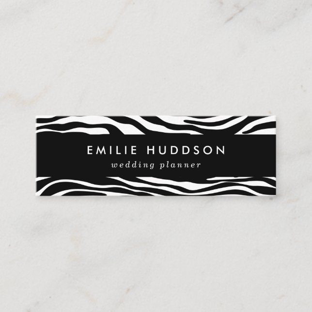 Zebra Print, Zebrastreifen, schwarz und weiß Mini Visitenkarte (Vorderseite)