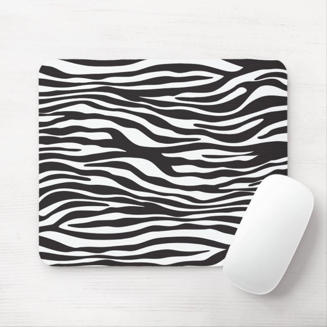 Zebra Print, Zebrastreifen, schwarz und weiß Mousepad (Mit Mouse)