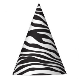 Zebra Print, Zebrastreifen, schwarz und weiß Partyhütchen