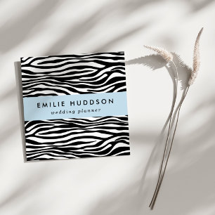 Zebra Print, Zebrastreifen, schwarz und weiß Quadratische Visitenkarte