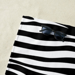 Zebra Print, Zebrastreifen, schwarz und weiß Strandtuch