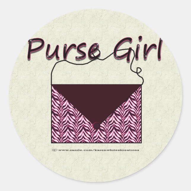 Zebra Purse Girl Stickers (Vorderseite)