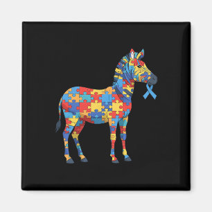 Zebra-Puzzle Autismus-Bewusstsein Autistische Frau Magnet