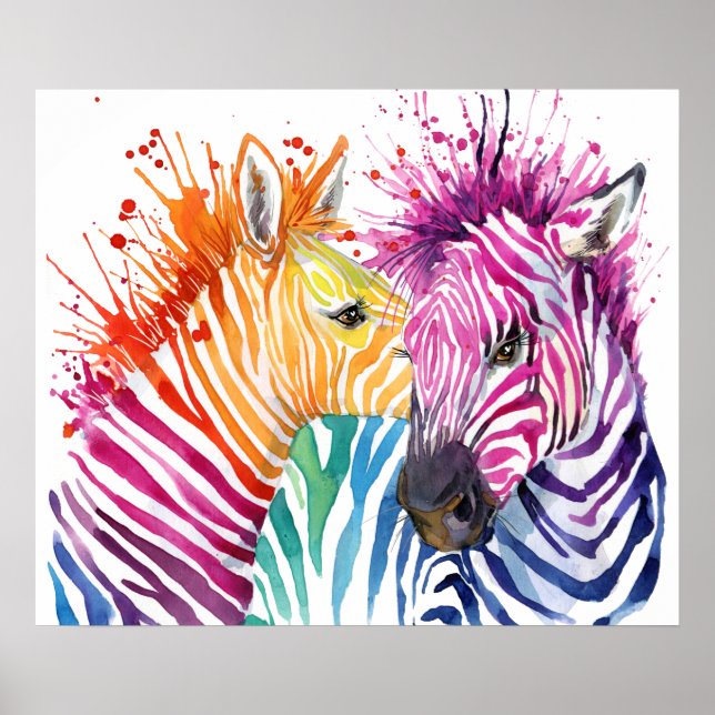 Zebra Rainbow Poster (Vorne)