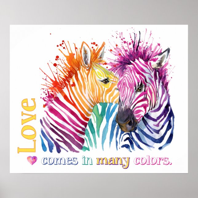 Zebra Rainbow Poster (Vorne)