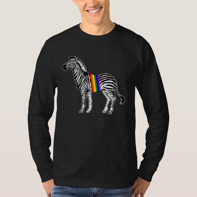 Zebra Rainbow Pride  DNA Pride LGBT T-Shirt (Vorderseite)