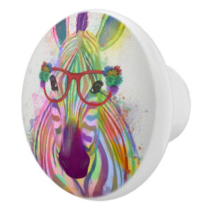 Zebra Rainbow Splash Keramikknauf