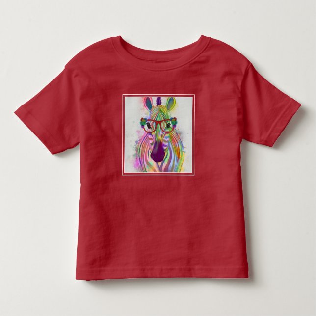 Zebra Rainbow Splash Kleinkind T-shirt (Vorderseite)
