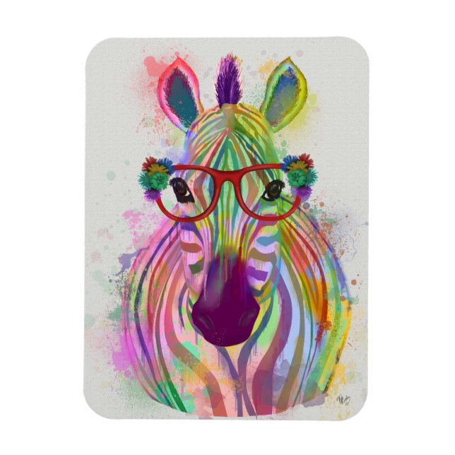 Zebra Rainbow Splash Magnet (Vertikal)