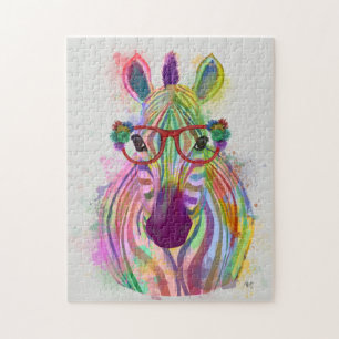 Zebra Rainbow Splash Puzzle