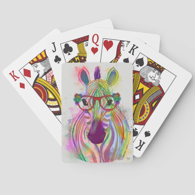 Zebra Rainbow Splash Spielkarten (Rückseite)