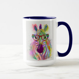 Zebra Rainbow Splash Tasse