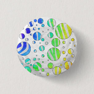 Zebra Rainbow und White Print Button