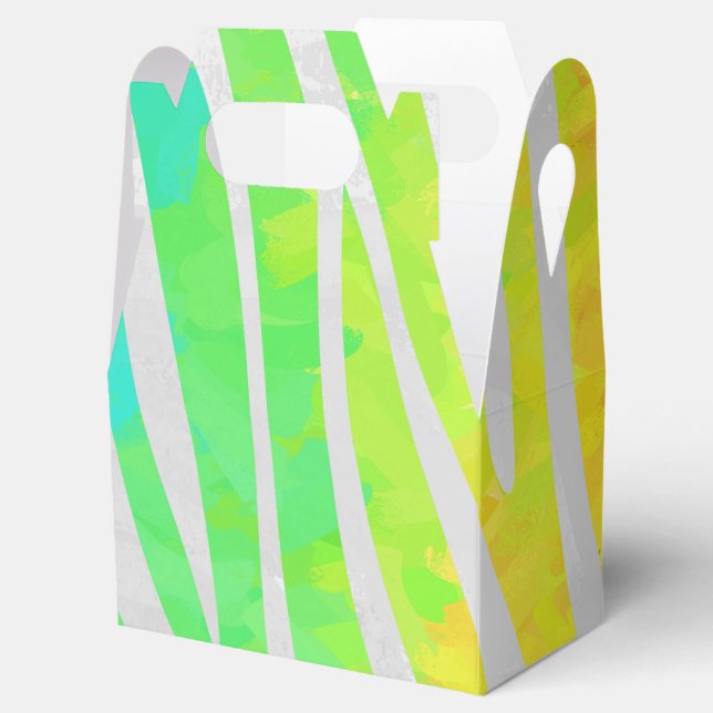 Zebra Rainbow und White Print Geschenkschachtel (Geöffnet)