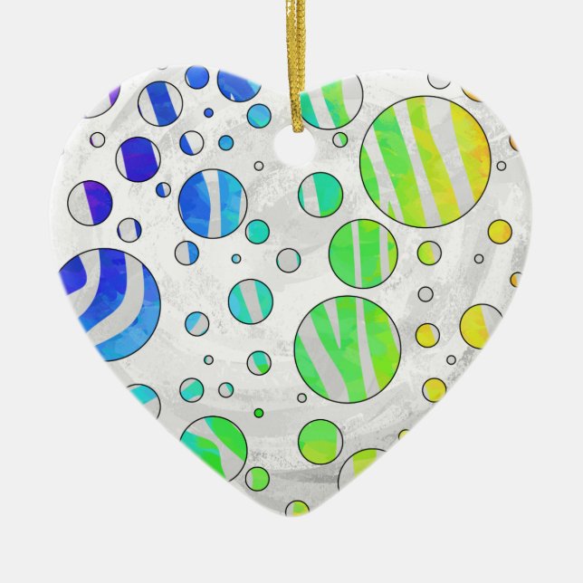 Zebra Rainbow und White Print Keramikornament (Vorne)