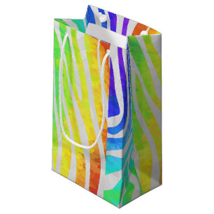 Zebra Rainbow und White Print Kleine Geschenktüte