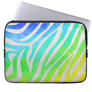 Zebra Rainbow und White Print Laptopschutzhülle