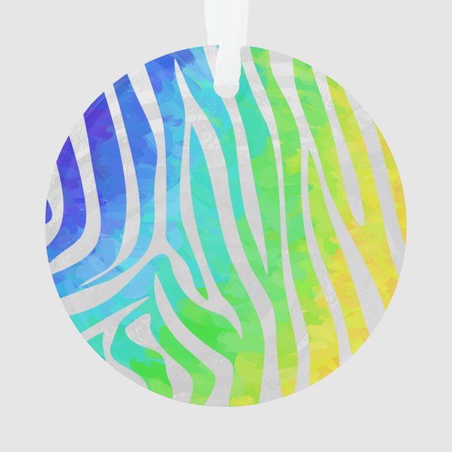 Zebra Rainbow und White Print Ornament (Rückseite)