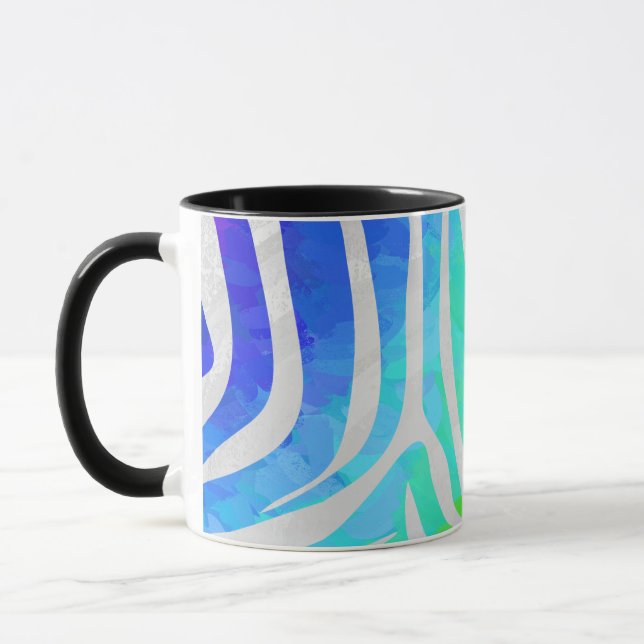 Zebra Rainbow und White Print Tasse (Links)