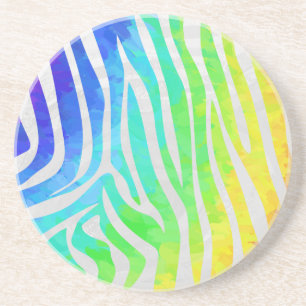 Zebra Rainbow und White Print Untersetzer