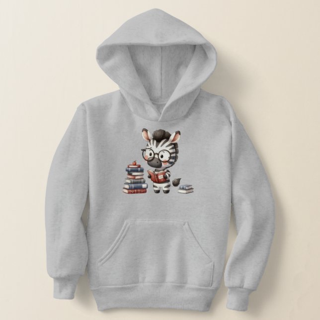 Zebra Reading Bücher. Hoodie (Ablage )