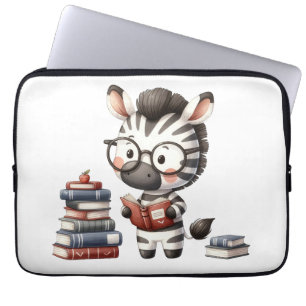 Zebra Reading Bücher. Laptopschutzhülle