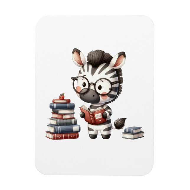 Zebra Reading Bücher. Magnet (Vertikal)